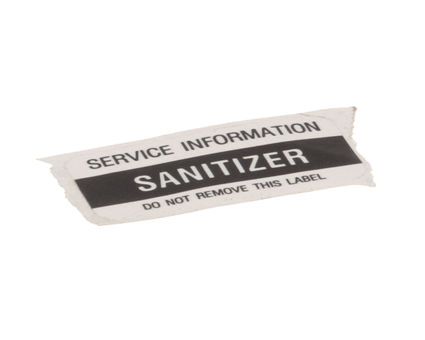 Glastender 01000486 Decal, .75X1.877, Sanitizer (GLA01000486) Each