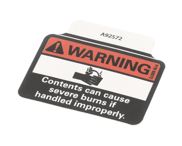 Crathco Grindmaster Cecilware A92572 Decal Warning Splash (GMA92572) Each