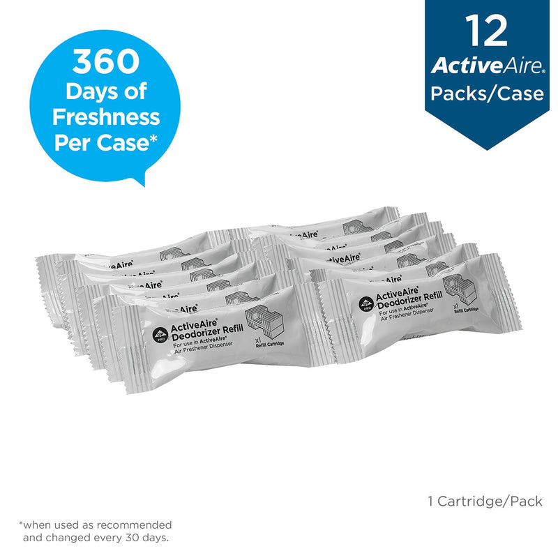 ActiveAire Automated Freshener Dispenser Refill for use with ActiveAire&reg; In-Stall Air Freshener Dispensers, Sunscape Mango, 12 Cartridges/ Case (GPC48251) Case of 12
