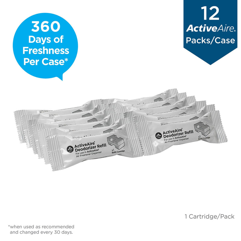 ActiveAire Automated Freshener Dispenser Refill for use with ActiveAire&reg; In-Stall Air Freshener Dispensers, Citrus, 12 Cartridges/Case (GPC48255) Case of 12