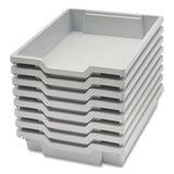 Gratnells F1 Shallow Trays for Gratnells Storage Frames and Trolleys, 1 Section, 1.85 gal, 12.28" x 16.81" x 3.25", Light Gray, 8/Pack (GTSFS0119P8) Each