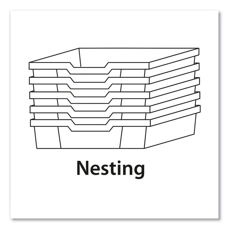 Gratnells F1 Shallow Trays for Gratnells Storage Frames and Trolleys, 1 Section, 1.85 gal, 12.28" x 16.81" x 3.25", Light Gray, 8/Pack (GTSFS0119P8) Each