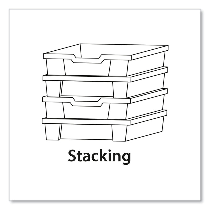 Gratnells F1 Shallow Trays for Gratnells Storage Frames and Trolleys, 1 Section, 1.85 gal, 12.28" x 16.81" x 3.25", Light Gray, 8/Pack (GTSFS0119P8) Each