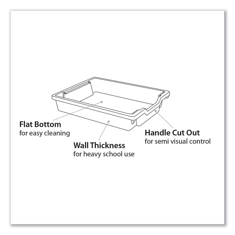 Gratnells F1 Shallow Trays for Gratnells Storage Frames and Trolleys, 1 Section, 1.85 gal, 12.28" x 16.81" x 3.25", Light Gray, 8/Pack (GTSFS0119P8) Each