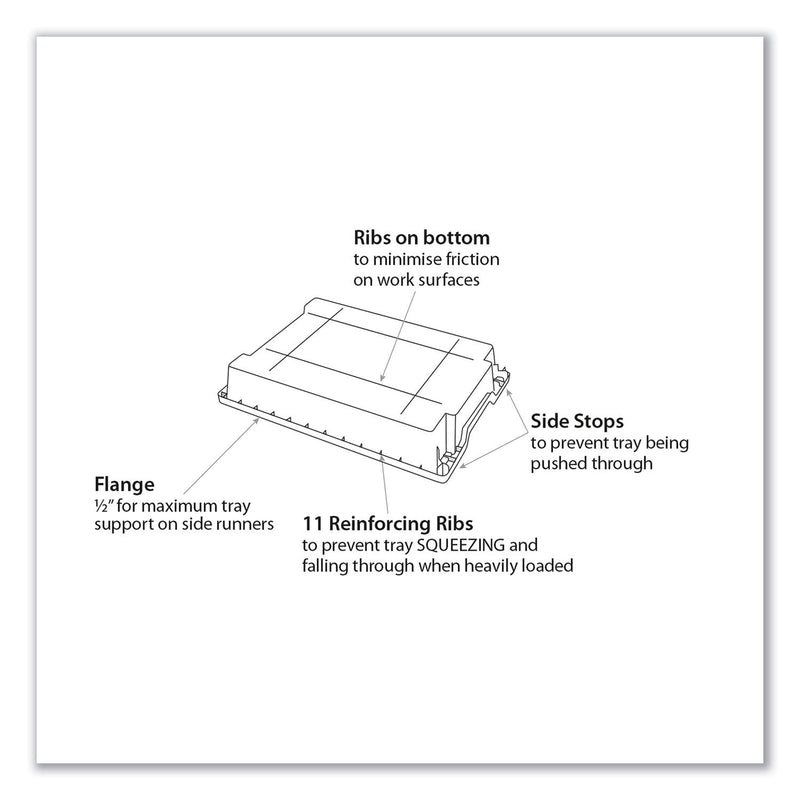 Gratnells F1 Shallow Trays for Gratnells Storage Frames and Trolleys, 1 Section, 1.85 gal, 12.28" x 16.81" x 3.25", Light Gray, 8/Pack (GTSFS0119P8) Each