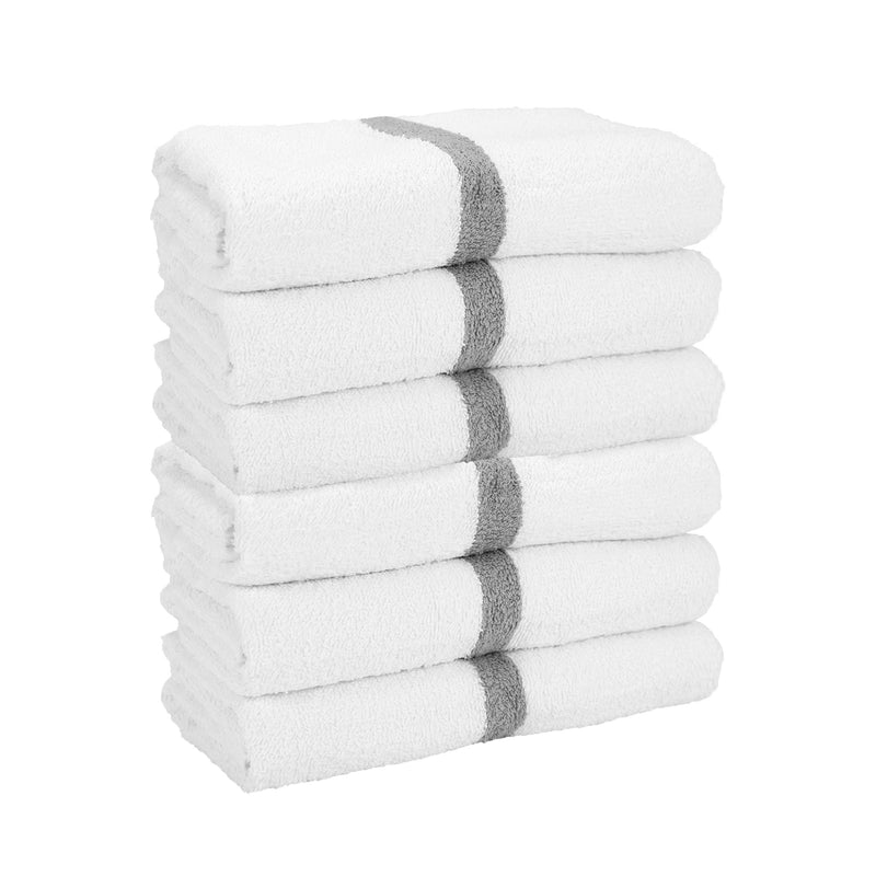 Arkwright Home Power Gym Bath Towel 22x44 Gray (6/Pack) (PNP-PWR-2244-6GYCS) 6/PK
