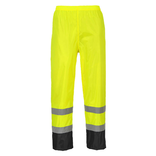 Portwest® Hi-Vis Contrast Rain Pants, Yellow/Black, Size 5XL (H444YBR5XL) Each