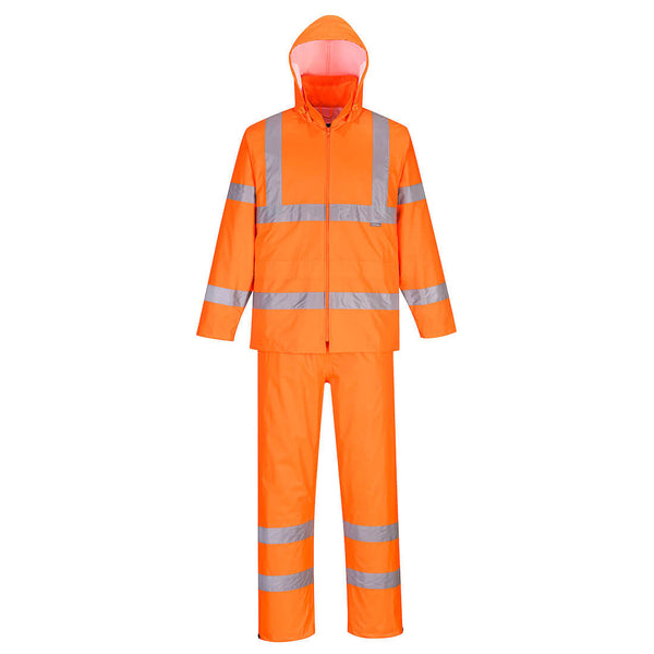 Portwest® Hi-Vis Packaway Rainsuit, Orange, Size XXXL (H448ORRXXXL) Each