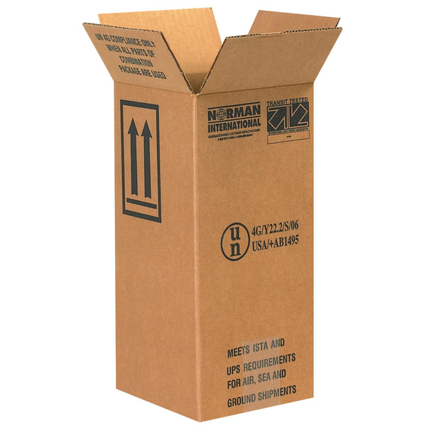 6 x 6 x 12 3/4" 1 - 1 Gallon Plastic Jug Haz Mat Boxes (HAZ1050) Bundle Of 20
