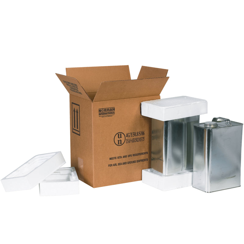 11 3/8 x 8 3/16 x 12 3/8" 2 - 1 Gallon F-Style Shipper Kit (HAZ1121) Each