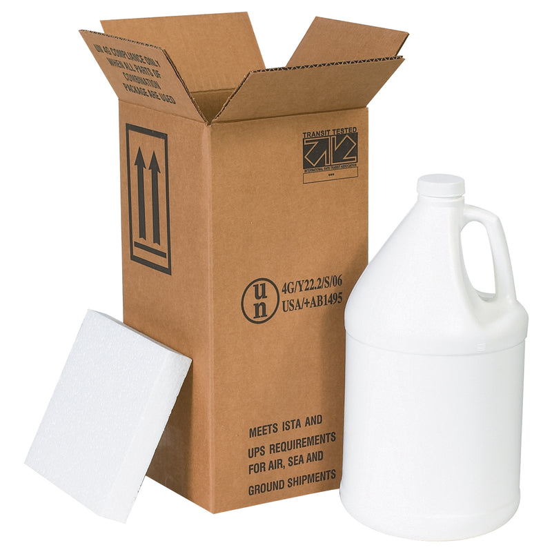 6 x 6 x 12 3/4" 1 - 1 Gallon Plastic Jug Shipper Kit (HAZ1130) Each