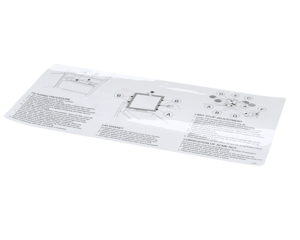 Henny Penny 16182 Label-Filter Instruction (HEN16182) Each