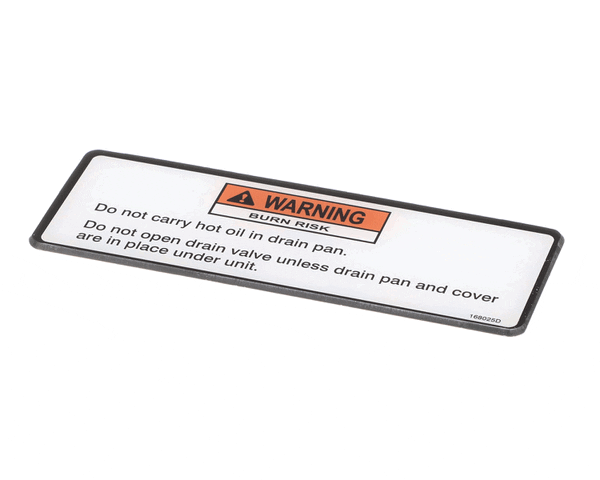 Henny Penny 168025 Label-Drain Pan Warning (HEN168025) Each