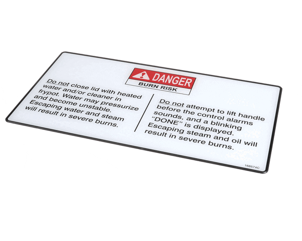 Henny Penny 168574 Label-Operation Hazards,Velo (HEN168574) Each
