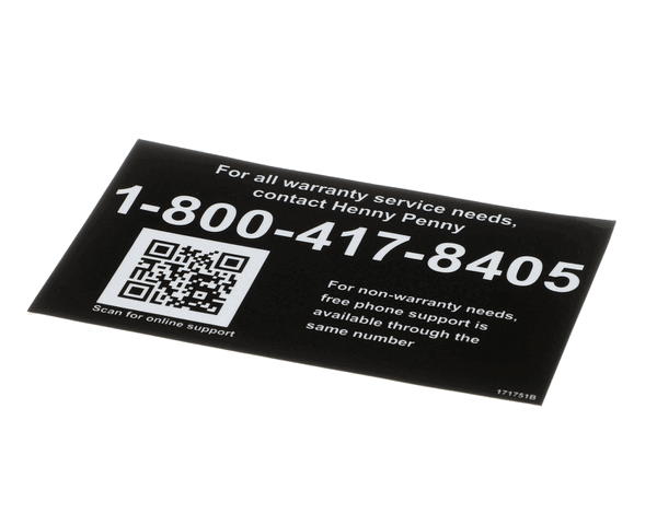 Henny Penny 171751 Label-Tech Support, Us-Can (HEN171751) Each
