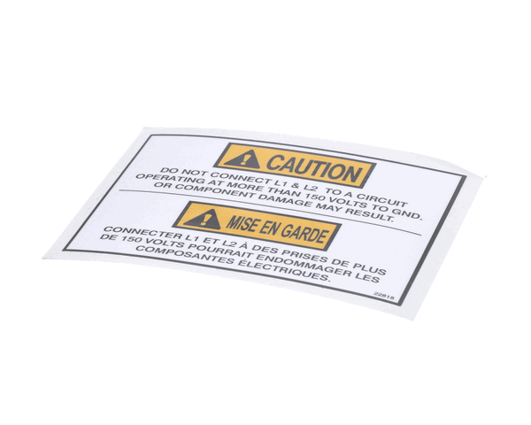 Henny Penny 22818 Label-Caution V To Gnd Max (HEN22818) Each