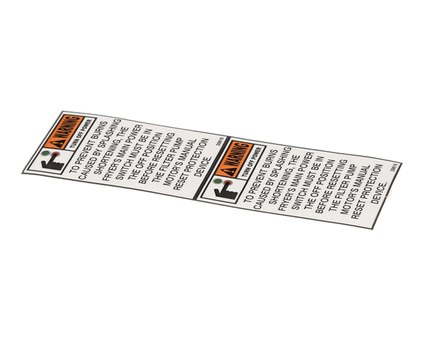 Henny Penny 29816 Label-Warning,Pump Motor Reset (HEN29816) Each