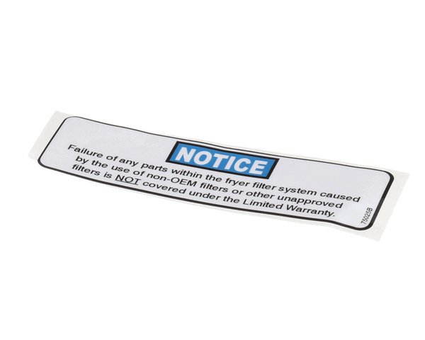 Henny Penny 75025 Label - Filter Notice (HEN75025) Each