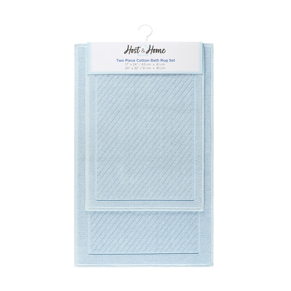 Arkwright Home Host & Home Cotton 2-Piece Bath Rug Set 17x24/20x32 Light Blue (P-HH-BM-2PK-LB) 2/PK