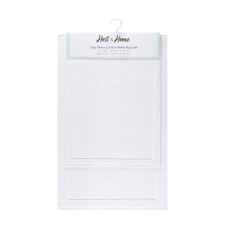 Arkwright Home Host & Home Cotton 2-Piece Bath Rug Set 17x24/20x32 White (P-HH-BM-2PK-WH) 2/PK