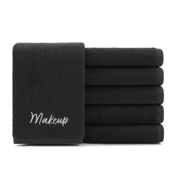 Host & Home Cotton Makeup Towel (13x13) Black (6/Pack) (P-HHMU-1313-BK) 6/PK