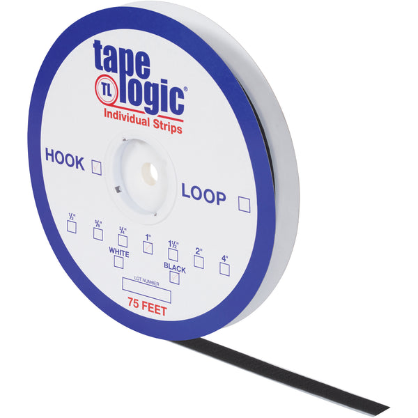 1 1/2" x 75' Black Hook Tape Logic® Individual Tape Strips (HLT117) Each