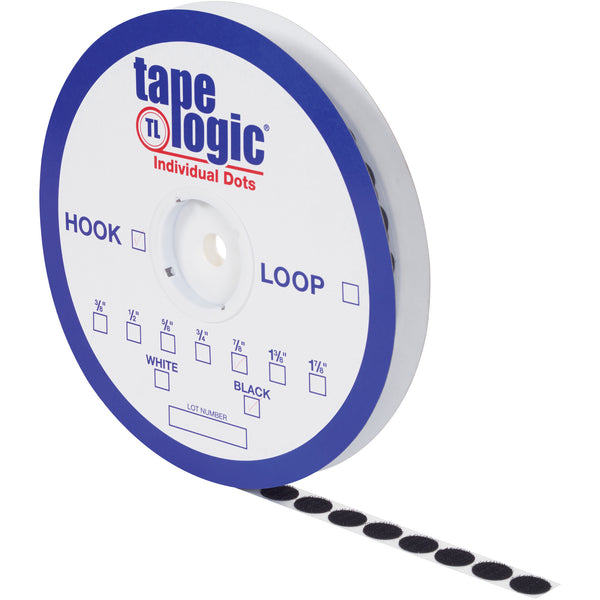 1 7/8" Black Loop Tape Logic® Individual Tape Dots (HLT165) Case Of 450