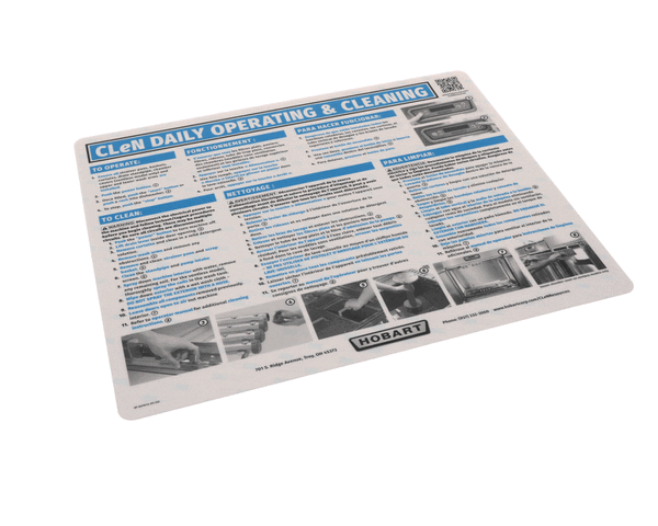 Hobart 0F-047613 Label, Operating Cleaning Istr (HOB0F-047613) Each