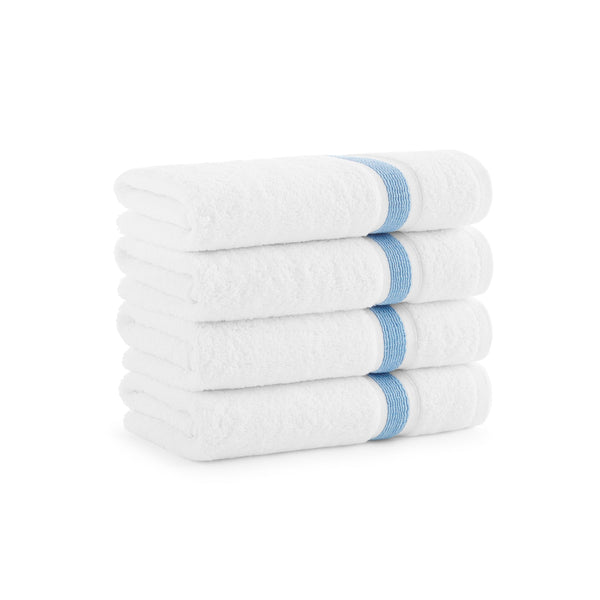 Aston & Arden Aegean Recycled Hand Towel 18x30 Blue Striped (4/Pack) (P-HT-RT-1830-BL) 4/PK