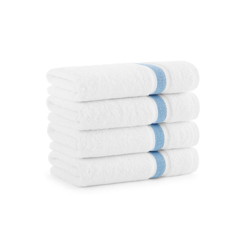 Aston & Arden Aegean Recycled Hand Towel 18x30 Blue Striped (4/Pack) (P-HT-RT-1830-BL) 4/PK