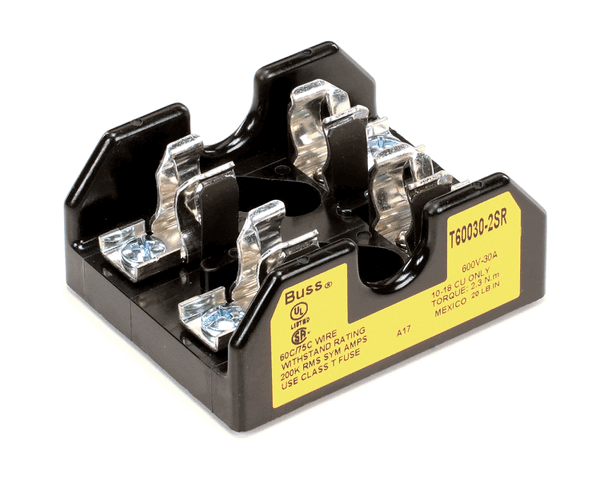 Hatco 02.03.023.00 Fuse Block 30A 600V 2P-T Class (HT02-03-023-00) Each