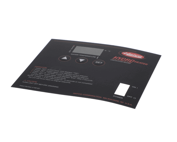 Hatco 07.03.422.00 Control Decal,Hh2 (HT07-03-422-00) Each