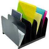 Huron Steel Vertical File Organizer, 5 Sections, Letter Size Files, 11 x 12.5 x 7.75, Black (HURHASZ0145) Each
