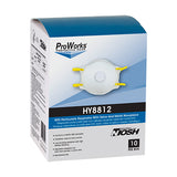 Safety Zone® ProWorks® N95 Particulate Respirator w/Valve and Adjustable Nose Piece, White, Medium/Large, Box of 10 (SZNHY8812) Box of 10