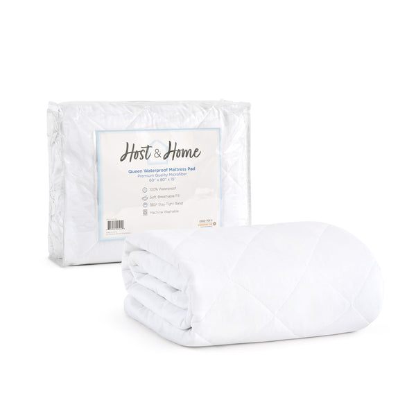 Arkwright Home Host & Home Classic Waterproof Mattress Pad, White (PNP-MP-CLWP-FL) 1/EA