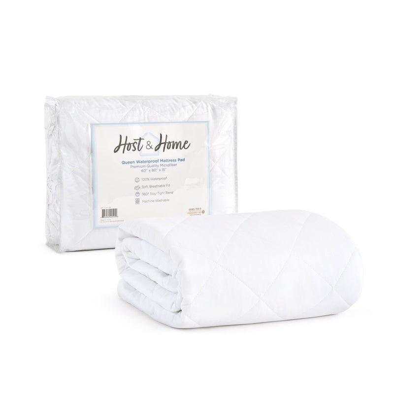 Arkwright Home Host & Home Classic Waterproof Mattress Pad, Deep Pockets, Soft Polyester Microfiber Bed Protector Cover, White (P-MP-CLWP-TWXL) 1/EA