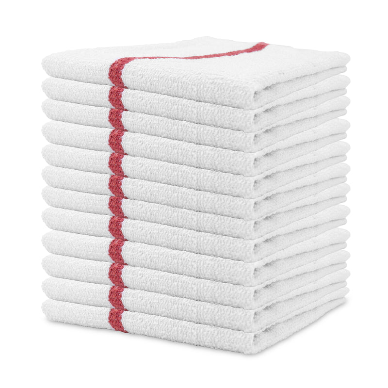 Arkwright Home Qwick Wick Bar Mop Towel 16x19 30oz Red Strp (12/Pack) (P-N030-W65RD-5DZ) 12/PK