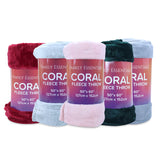 Arkwright Home® Family Essentials Coral Fleece Throw 50x60 Assorted, 12/Case (FLEECE-CORAL50X60-CS) Case of 12