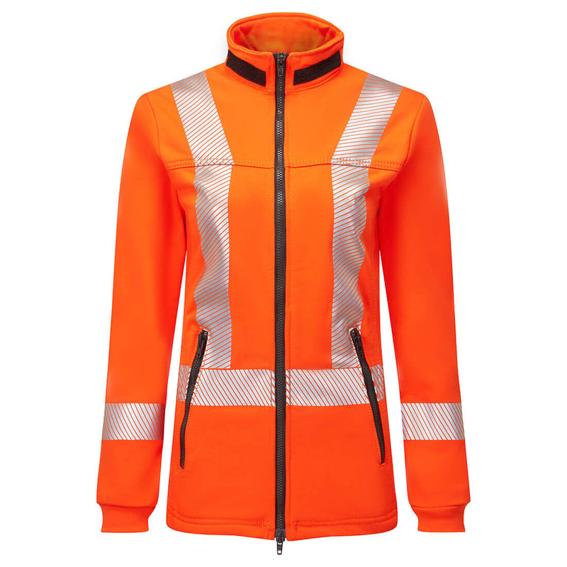 Portwest® Women's Hi-Vis Segmented Striped Full Fleece Zip Jacket , Orange, Size XXL (IOS474ORRXXL) Each