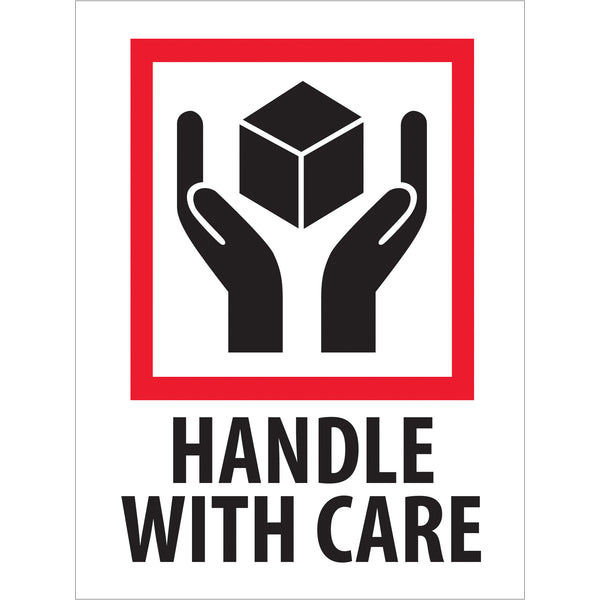3 x 4" - "Handle With Care" Labels (IPM302) Roll Of 500