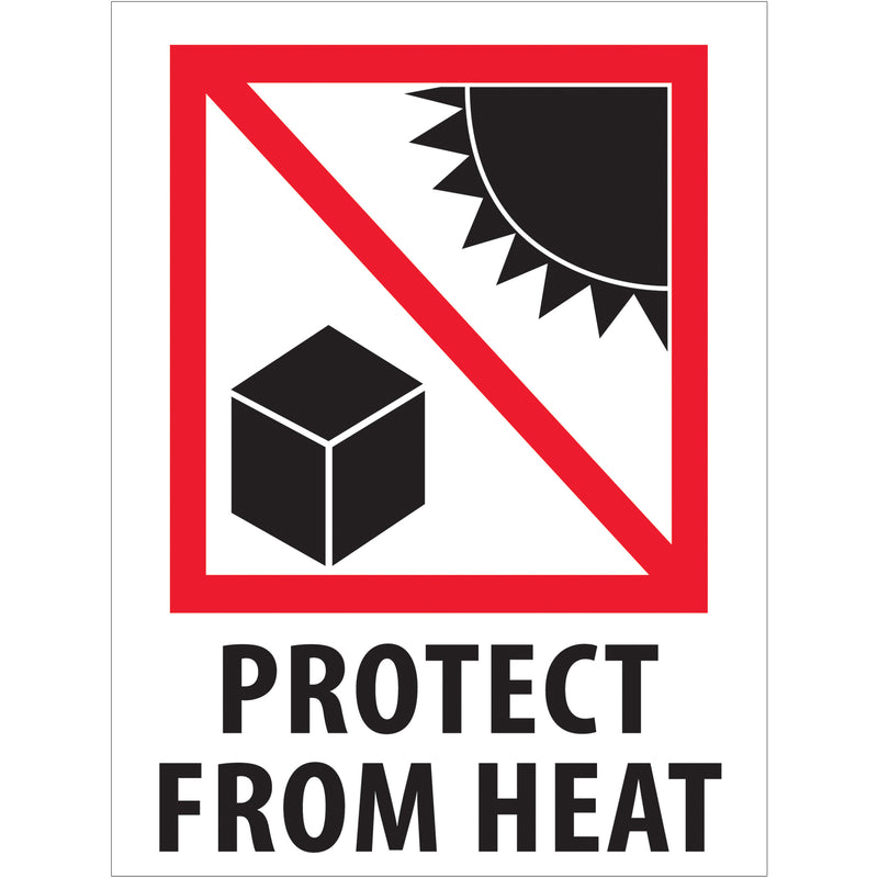 3 x 4" - "Protect from Heat" Labels (IPM304) Roll Of 500
