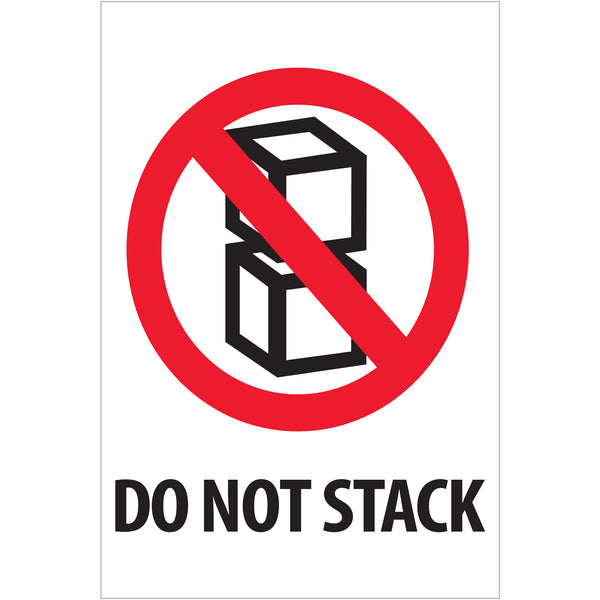 TAPE LOGIC® Labels, "Do Not Stack", 4 x 6", Red/White/Black, 500/Roll (IPM502) Roll Of 500