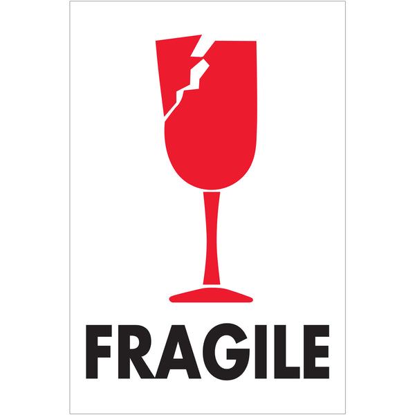 TAPE LOGIC® Labels, "Fragile", 4 x 6", Red/White/Black, 500/Roll (IPM503) Roll Of 500