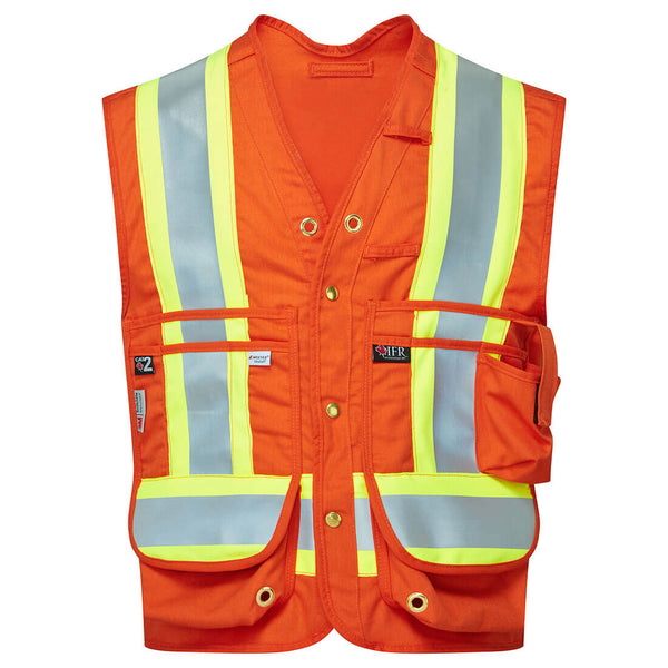 Portwest® Ultrasoft 7oz FR Surveyor Vest , Orange, Size L (IUS1130ORRL) Each