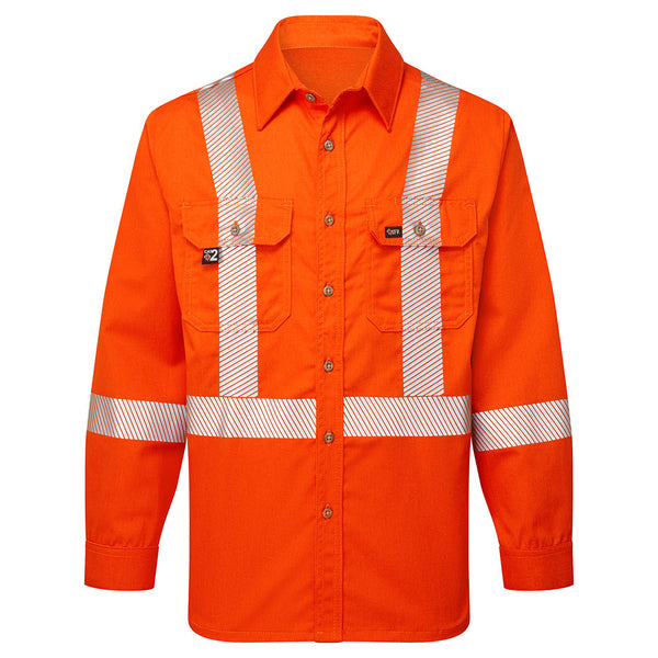 Portwest® Ultrasoft 7oz Deluxe Segmented Work Shirt , Orange, Size S (IUS652ORRS) Each