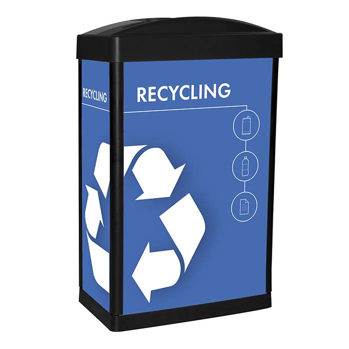 Ergocan® The Impact Ergocan Two-Stream Recycling Station - Quick Ship (QS-EC1119I-C-2) Each
