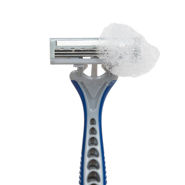 Blue/Grey Razors Disposable Triple Blade Razors Box of 144
