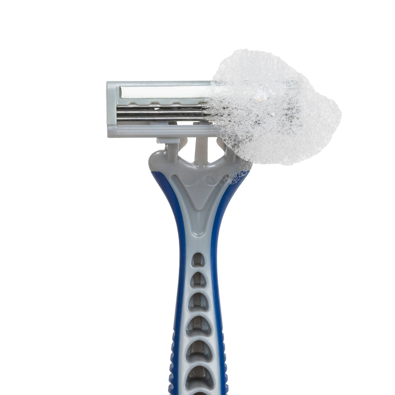 Blue/Grey Razors Disposable Triple Blade Razors Box of 144