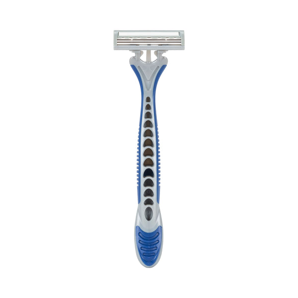 Blue/Grey Razors Disposable Triple Blade Razors Box of 144