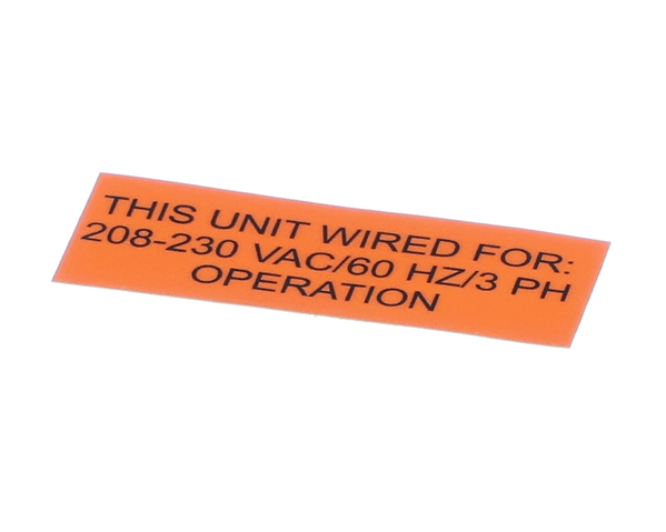 Jackson 09905-004-40-11 Decal 208-230/60/3 Operation (JAC09905-004-40-11) Each